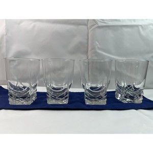 Set of 4 Bormioli Rocco‎ Brillante Double Old Fashioned Glasses 4 1/2”x 3 3/8”